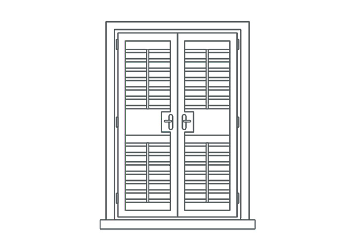 French Door Plantation Shutters